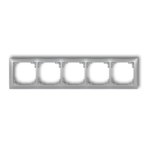 Ramka uniwersalna pięciokrotna z tworzywa DECO Soft Karlik DECO srebrny metalik 7DRSO-5
