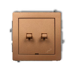 Mechanizm łącznika podwójnego schodowego w stylu amerykańskim Karlik DECO złoty metalik 8DWPUS-33