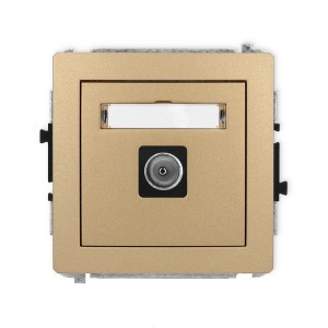 Mechanizm gniazda antenowego pojedynczego TV  Karlik DECO złoty metalik 8DGTV-1