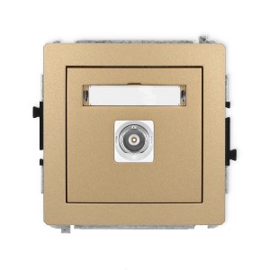 Mechanizm gniazda pojedynczego BNC Karlik DECO złoty metalik 8DGBNC-1