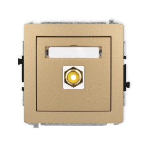 Mechanizm gniazda pojedynczego RCA (typu cinch - żółty, pozłacany) Karlik DECO złoty metalik 8DGRCA-1