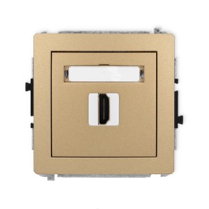 Mechanizm gniazda pojedynczego HDMI 2.0, 4K Karlik DECO złoty metalik 8DHDMI-3