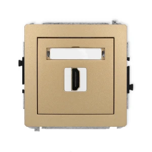Mechanizm gniazda pojedynczego HDMI 2.1, 8K Karlik DECO złoty metalik 8DHDMI-5