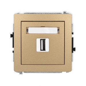 Mechanizm gniazda pojedynczego USB A-A 2.0 Karlik DECO złoty metalik 8DGUSB-1