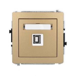 Mechanizm gniazda pojedynczego USB A-B 2.0 Karlik DECO złoty metalik 8DGUSB-3