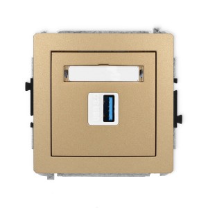 Mechanizm gniazda pojedynczego USB A-A 3.0 Karlik DECO złoty metalik 8DGUSB-5