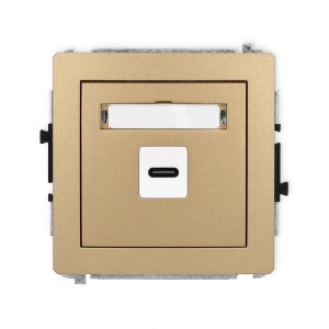 Mechanizm gniazda pojedynczego 1xUSB C-C Karlik DECO złoty metalik 8DGUSB-7
