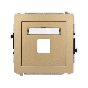 Mechanizm gniazda multimedialnego pojedynczego bez modułu (standard Keystone) Karlik DECO złoty metalik 8DGM-1P