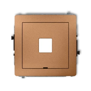 Mechanizm gniazda multimedialnego pojedynczego bez modułu, bez pola opisowego (standard Keystone) Karlik DECO złoty metalik 8DGMBO-1P