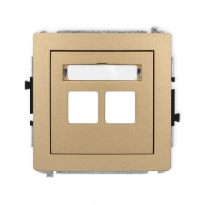 Mechanizm gniazda multimedialnego podwójnego bez modułu (standard Keystone) Karlik DECO złoty metalik 8DGM-2P