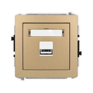 Mechanizm ładowarki USB pojedynczej USB A, 5W max., 5V, 1A Karlik DECO złoty metalik 8DCUSB-1