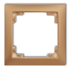 Ramka uniwersalna pojedyncza z tworzywa DECO Soft Karlik DECO złoty metalik 8DRSO-1