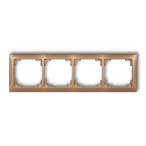Ramka uniwersalna poczwórna z tworzywa DECO Soft Karlik DECO złoty metalik 8DRSO-4