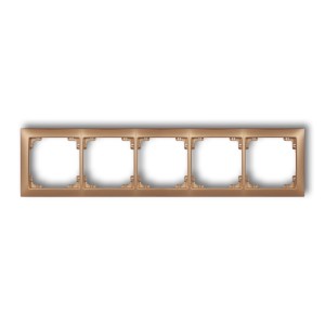 Ramka uniwersalna pięciokrotna z tworzywa DECO Soft Karlik DECO złoty metalik 8DRSO-5