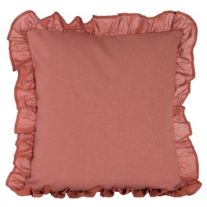 POSZEWKA NA PODUSZKĘ CEGLANA RUDA Z FALBANKĄ 45X45