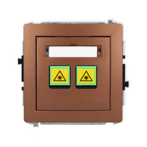 Mechanizm gniazda światłowodowego/optycznego podwójnego Karlik DECO brązowy metalik 9DGOP-2