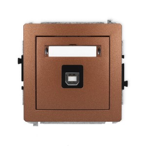 Mechanizm gniazda pojedynczego USB A-B 2.0 Karlik DECO brązowy metalik 9DGUSB-3