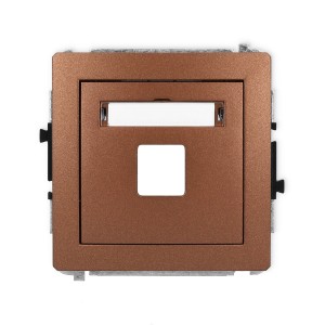 Mechanizm gniazda multimedialnego pojedynczego bez modułu (standard Keystone) Karlik DECO brązowy metalik 9DGM-1P