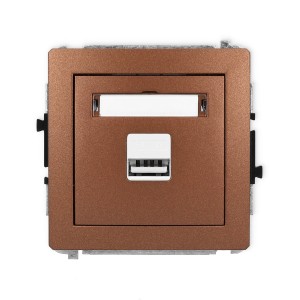 Mechanizm ładowarki USB pojedynczej USB A, 5W max., 5V, 1A Karlik DECO brązowy metalik 9DCUSB-1