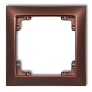 Ramka uniwersalna pojedyncza z tworzywa DECO Soft Karlik DECO brązowy metalik 9DRSO-1