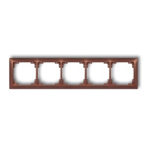 Ramka uniwersalna pięciokrotna z tworzywa DECO Soft Karlik DECO brązowy metalik 9DRSO-5