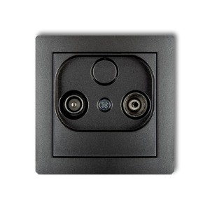 Mechanizm gniazda abonenckiego RTV przelotowego 9dB Karlik DECO grafitowy 11DG9P