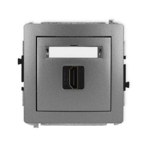 Mechanizm gniazda pojedynczego HDMI 2.1, 8K Karlik DECO grafitowy 11DHDMI-5
