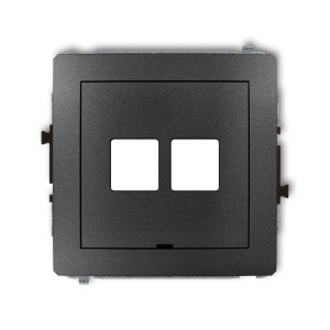 Mechanizm gniazda multimedialnego podwójnego bez modułu, bez pola opisowego (standard Keystone) Karlik DECO grafitowy 11DGMBO-2P