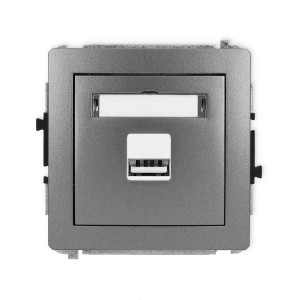 Mechanizm ładowarki USB pojedynczej USB A, 5W max., 5V, 1A Karlik DECO grafitowy 11DCUSB-1