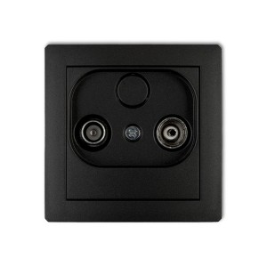 Mechanizm gniazda abonenckiego RTV końcowego 2dB Karlik DECO czarny mat 12DG2K