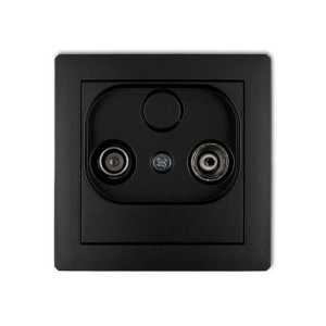 Mechanizm gniazda abonenckiego RTV przelotowego 12dB Karlik DECO czarny mat 12DG12P