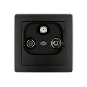 Mechanizm gniazda abonenckiego RTV-SAT końcowego 1,5dB Karlik DECO czarny mat 12DGS