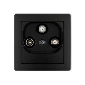 Mechanizm gniazda abonenckiego 2 wyjścia SAT + TV Karlik DECO czarny mat 12DGSN