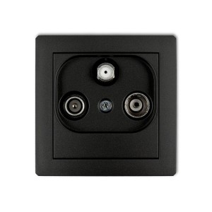 Mechanizm gniazda abonenckiego RTV-SAT przelotowego 10dB Karlik DECO czarny mat 12DGSP
