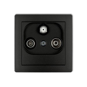 Mechanizm gniazda abonenckiego RTV-SAT końcowego multimedialnego (Internet) Karlik DECO czarny mat 12DGM