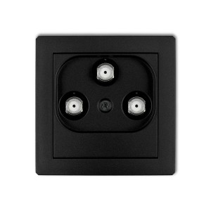 Mechanizm gniazda multimedialnego 3F DATA (UPC) Karlik DECO czarny mat 12DGMU