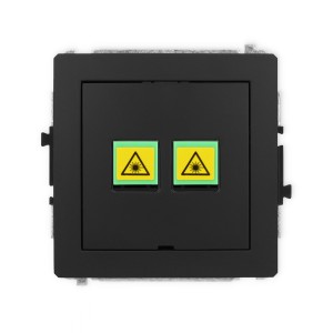 Mechanizm gniazda światłowodowego/optycznego podwójnego, bez pola opisowego Karlik DECO czarny mat 12DGOPBO-2