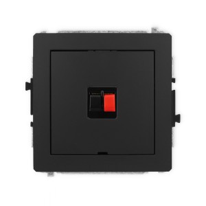Mechanizm gniazda głośnikowego pojedynczego, bez pola opisowego Karlik DECO czarny mat 12DGGBO-1