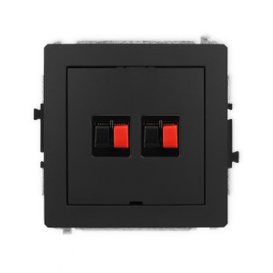 Mechanizm gniazda głośnikowego podwójnego, bez pola opisowego Karlik DECO czarny mat 12DGGBO-2