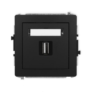 Mechanizm gniazda pojedynczego USB A-A 2.0 Karlik DECO czarny mat 12DGUSB-1