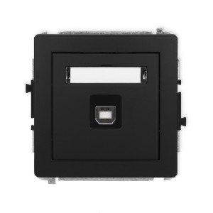 Mechanizm gniazda pojedynczego USB A-B 2.0 Karlik DECO czarny mat 12DGUSB-3