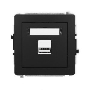 Mechanizm ładowarki USB pojedynczej USB A, 5W max., 5V, 1A Karlik DECO czarny mat 12DCUSB-1