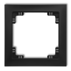 Ramka uniwersalna pojedyncza z tworzywa DECO Soft Karlik DECO czarny mat 12DRSO-1