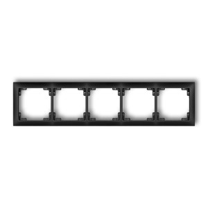 Ramka uniwersalna pięciokrotna z tworzywa DECO Soft Karlik DECO czarny mat 12DRSO-5