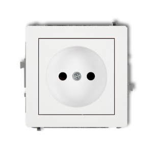 Mechanizm gniazda pojedynczego bez uziemienia 2P (przesłony torów prądowych) Karlik DECO biały mat 25DGP-1p