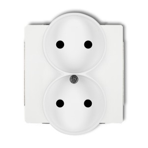 Mechanizm gniazda podwójnego do ramki bez uziemienia 2x2P (przesłony torów prądowych) Karlik DECO biały mat 25DGPR-2p