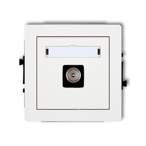 Mechanizm gniazda antenowego pojedynczego TV  Karlik DECO biały mat 25DGTV-1