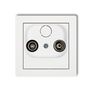 Mechanizm gniazda abonenckiego RTV przelotowego 12dB Karlik DECO biały mat 25DG12P