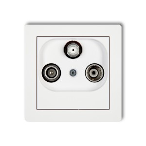 Mechanizm gniazda abonenckiego RTV-SAT przelotowego 10dB Karlik DECO biały mat 25DGSP