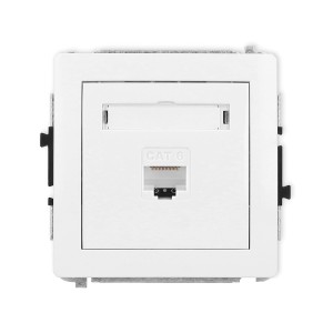 Mechanizm gniazda komputerowego pojedynczego 1xRJ45, kat. 6, 8-stykowy Karlik DECO biały mat 25DGK-3